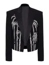 Balmain Palm Tree-print Blazer In Negro