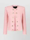 Balmain Tweed Jacket With All-over Sequins And Structured Shoulders In Pink