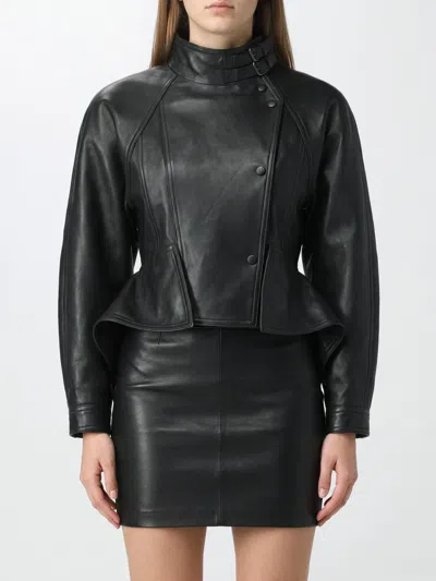 Balmain Jacket Woman Color Black In Animal Print