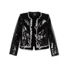 Balmain Love Letter Sequined Jacket In Black