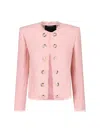 Balmain Sequin Tweed Jacket In Pink