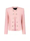 Balmain Sequin Tweed Jacket In Pink