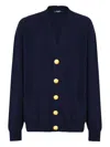 Balmain V-neck Blazer With Ribbed Cuffs And Hem In Blue