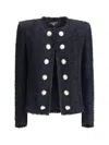 Balmain Tweed Spencer Jacket In Black