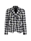 Balmain Double-breasted Tweed Blazer In Black