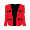 Balmain Shawl Collar Double Wool Crepe Jacket