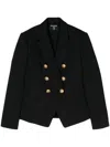 Balmain 6-button Double-breasted Wool Blazer In Black