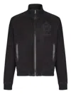 Balmain High Collar Blazer With Ribbed Cuffs And Hem In Black