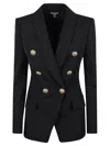 Balmain Double-breasted Black Jacket In Black