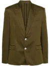 Balmain Cotton Single-breasted Blazer In Brown
