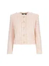 Balmain Five-button Tweed Jacket In Rose/beige