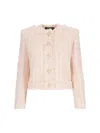 Balmain Five-button Tweed Jacket In Rose/beige