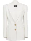 Balmain 2-button Single-breasted Crepe Blazer In White