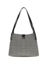 Balmain Medium Tote Bag Double Handles Geometric Pattern In Animal Print