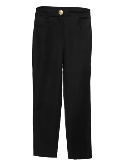 Pre-owned Balmain Jacquard Buttoned Trousers In Black