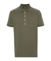Balmain Jacquard Patterned Cotton Blend Polo Shirt In Green