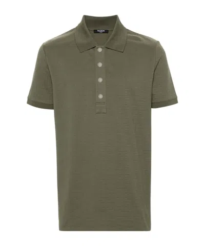BALMAIN BALMAIN JACQUARD MONOGRAM POLO SHIRT