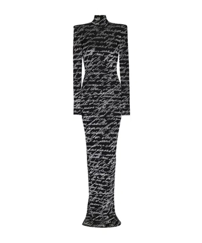 Balmain Jacquard Dress In Black  