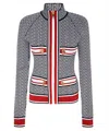 Balmain Jacquard Knit Jacket In Gray