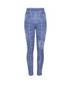 Balmain Jacquard Knit Leggings With Denim Effect In Blue