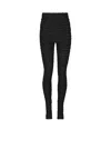 Balmain High Waist Knitted Leggings In Black
