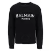 Balmain Jacquard Logo Sweater In Black