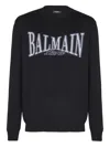 Balmain College Jacquard Knit Jumper In Black
