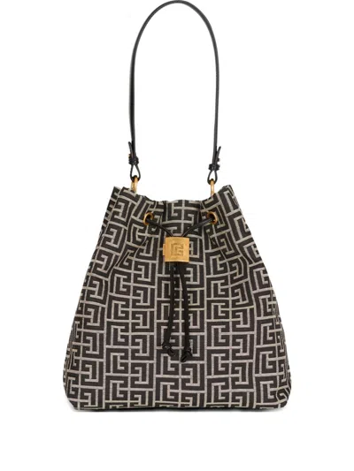 BALMAIN JACQUARD MONOGRAM BACKPACK