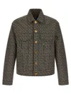 Balmain Jacquard Monogram Jacket Puffer Jackets Black In Black
