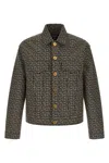 Balmain Jacquard Monogram Jacket Puffer Jackets Black In Gray