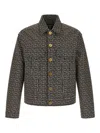 Balmain Jacquard Monogram Jacket Puffer Jackets Black In Black