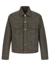 Balmain Jacquard Monogram Jacket Puffer Jackets Black In Black