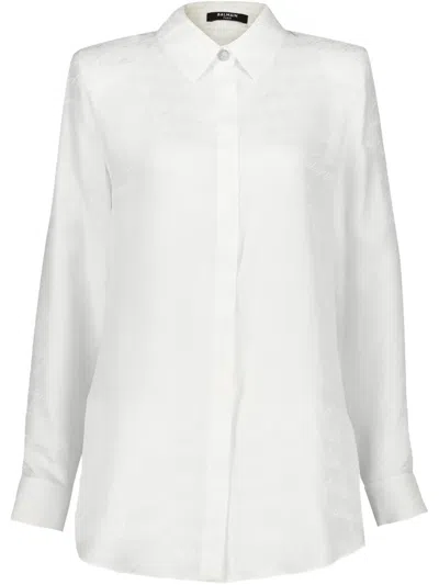 Balmain Jacquard-pattern Shirt In White