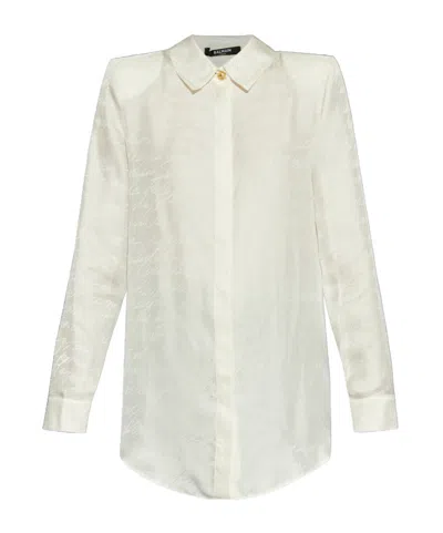 BALMAIN BALMAIN LONG SLEEVED JACQUARD PATTERNED SHIRT