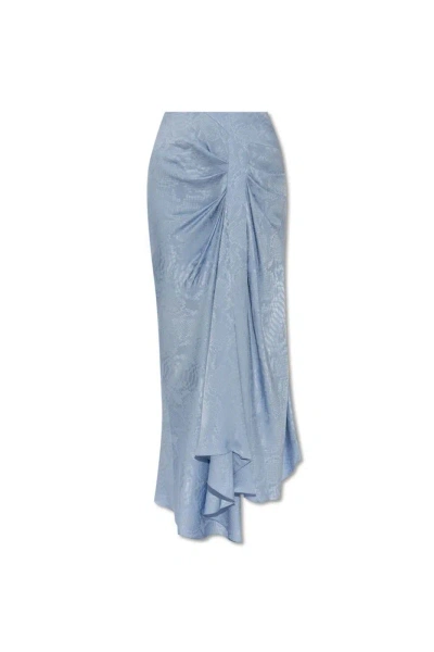 Balmain Jacquard Skirt In Blue