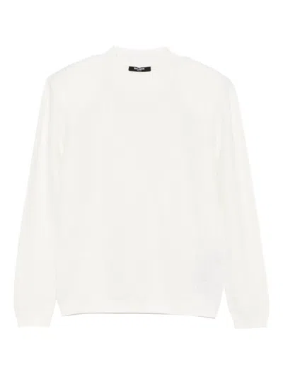 Balmain Kids' Jacquard Sweater In White