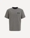Balmain Men Jacquard T-shirt With Pb Labyrinth Monogram In Green