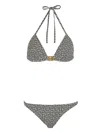 Balmain Jacquard-pattern Bikini In Gray