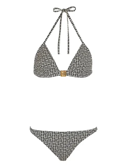 Balmain Jacquard-pattern Mini Bikini