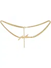 Balmain 'je T'aime' Brass Chain Belt In Gold