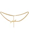 Balmain 'je T'aime' Brass Chain Belt In Gold