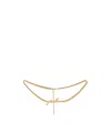 Balmain 'je T'aime' Brass Chain Belt In Nude