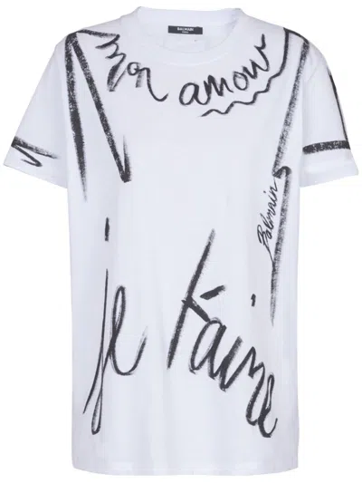 BALMAIN "JE T'AIME"-PRINT SHORT-SLEEVE T-SHIRT