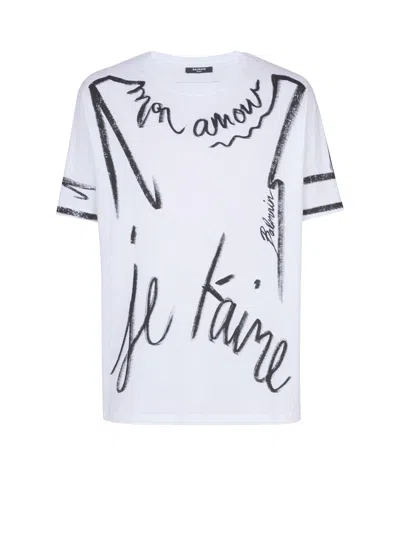 Balmain Je Taime T-shirt Regular Fit In White