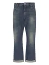 Balmain Blue Blue Vintage Logo-patch Jeans