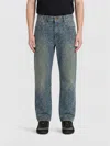 Balmain Monogram Denim Trousers All Over Pattern In Blue