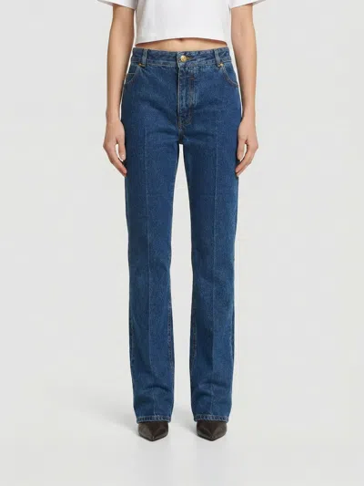 Balmain Straight Denim Jeans In Blue