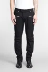 Balmain Cotton Blend Black Denim Jeans With Multi-pocket Design In Black