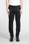 Balmain Cotton Blend Black Denim Jeans With Multi-pocket Design In Black
