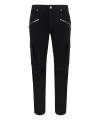 Balmain Cotton Blend Black Denim Jeans With Multi-pocket Design In Black